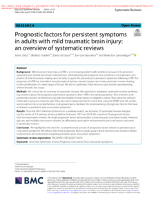 Prognostic Factors For Persistent Symptoms In Adults With Mild